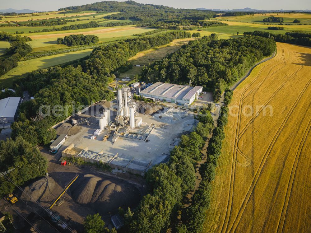 Aerial photograph Kottmar - AMOS Asphalt GmbH - Niedercunnersdorf mixing plant in Kottmar in the state of Saxony, Germany