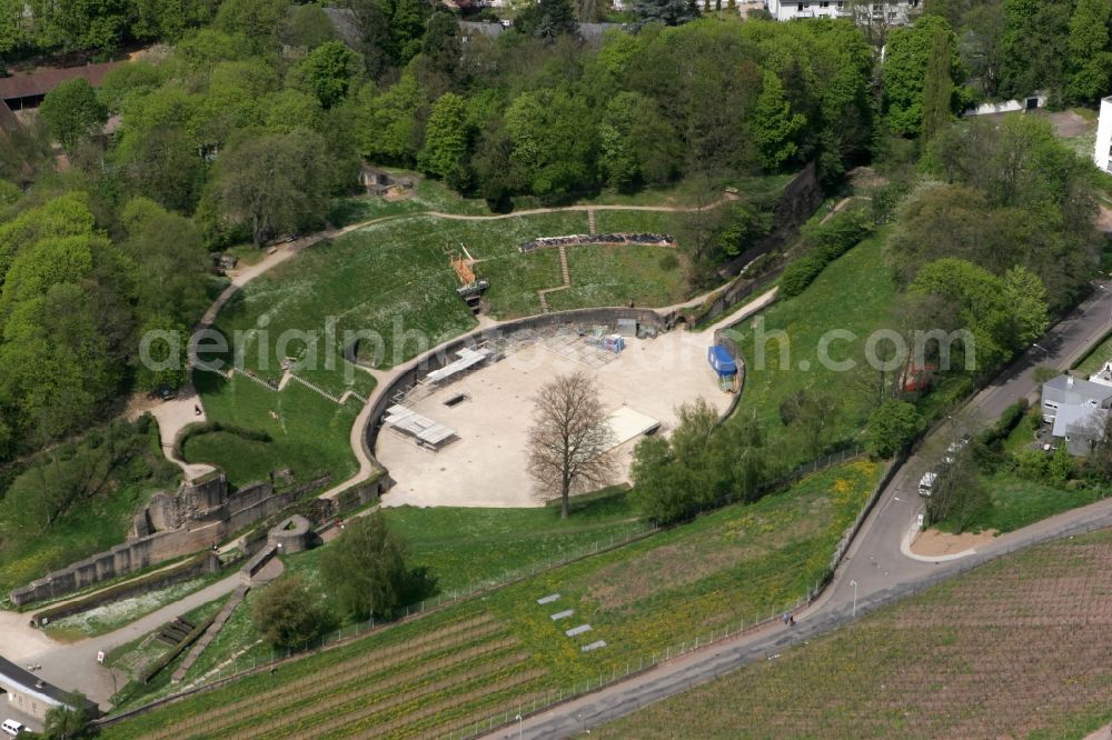 Trier from the bird's eye view: The amphitheater from the Roman period on the Bergstrasse in Trier in Rhineland-Palatinate