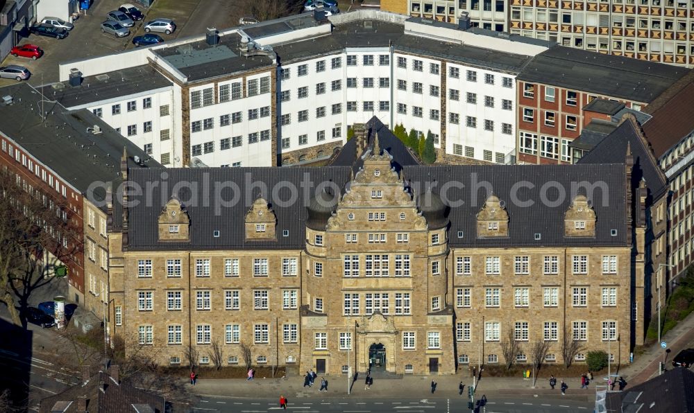 Oberhausen from above - District Court at the Court Street in Oberhausen in North Rhine-Westphalia