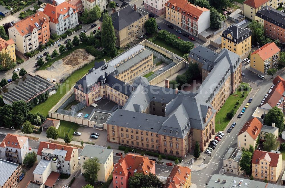 Aerial image Weimar - View of the district court and the prison in Weimar in the state of Thuringia. The complex of buildings is adjacent to the Ernst-Thalmann street and the street Carl-von-Ossietzky-Straße