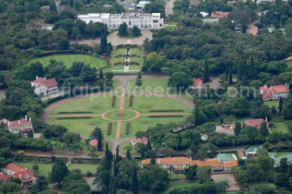 Pretoria from above - Amtssitz und offizielle Residenz des südafrikanischen Präsidenten in Pretoria / Südafrika. Official residential estate of the President in Pretoria / South Africa.