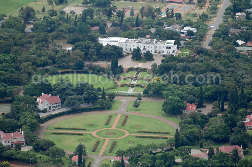 Pretoria from the bird's eye view: Amtssitz und offizielle Residenz des südafrikanischen Präsidenten in Pretoria / Südafrika. Official residential estate of the President in Pretoria / South Africa.