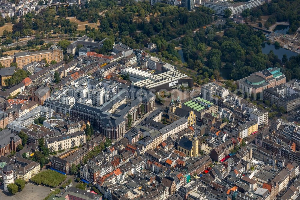 Aerial photograph Düsseldorf - Residential complex Andreasquartier on the mill street in Dusseldorf in the federal state of North Rhine-Westphalia