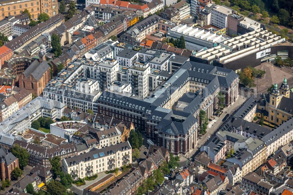 Düsseldorf from above - Residential complex Andreasquartier on the mill street in Dusseldorf in the federal state of North Rhine-Westphalia