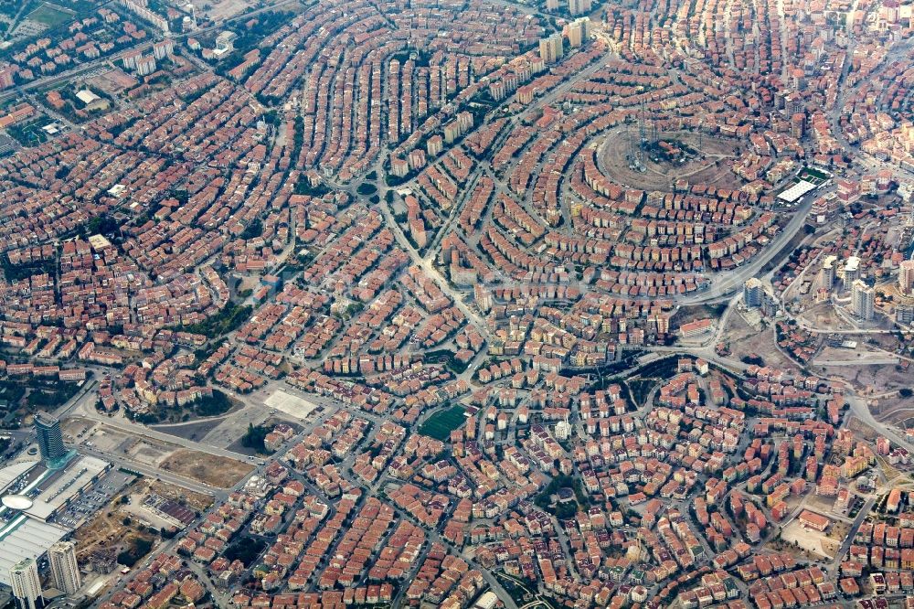 Aerial image Ankara - Downtown view of Ankara in the province of Ankara in Turkey. Ankara is the capital of Turkey and with 4,431,719 residents the second largest city in the country. Typical is the construction of individual houses