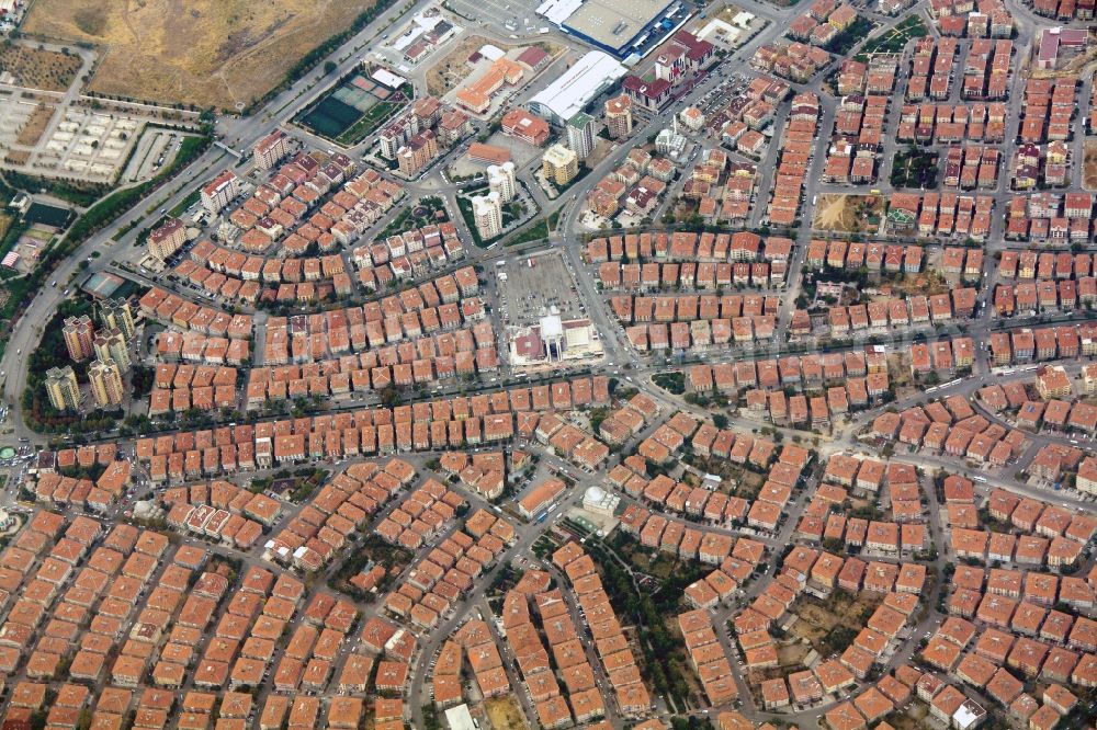 Ankara from above - Downtown view of Ankara in the province of Ankara in Turkey. Ankara is the capital of Turkey and with 4,431,719 residents the second largest city in the country. Typical is the construction of individual houses