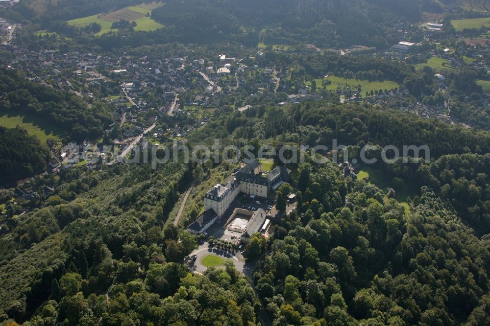 Bad Laasphe from the bird's eye view: System of Wittgenstein Castle near Bad Laasphe in North Rhine-Westphalia