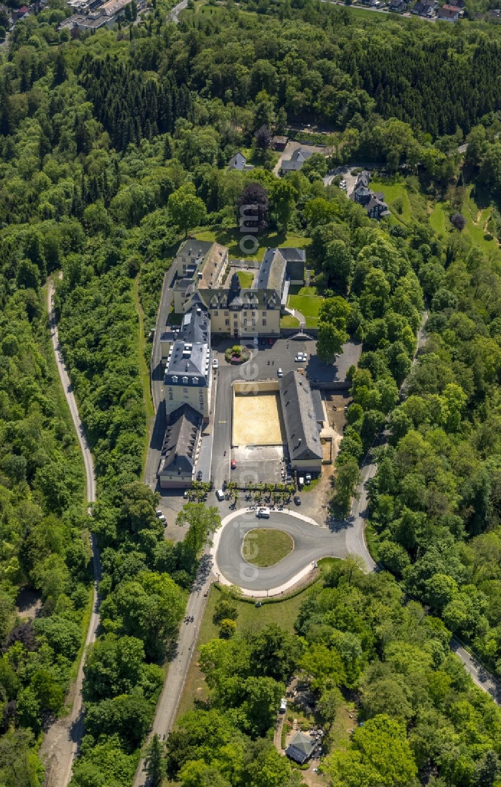 Bad Laasphe from the bird's eye view: System of Wittgenstein Castle near Bad Laasphe in North Rhine-Westphalia