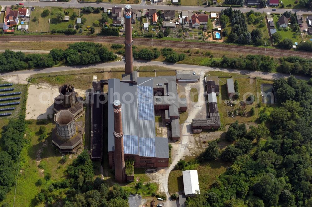 Aerial image Plessa - Industrial monument Plessa power station in Brandenburg