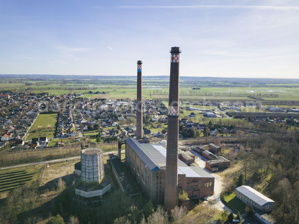 Plessa from the bird's eye view: Industrial monument Plessa power station in Brandenburg