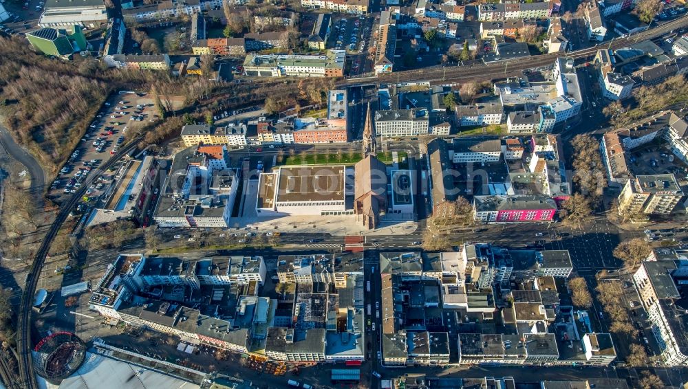 Aerial image Bochum - Music Center of the Bochum Symphony Foundation at the former St.-Marien-Kirche at the Humboldtstrasse in Bochum in North Rhine-Westphalia