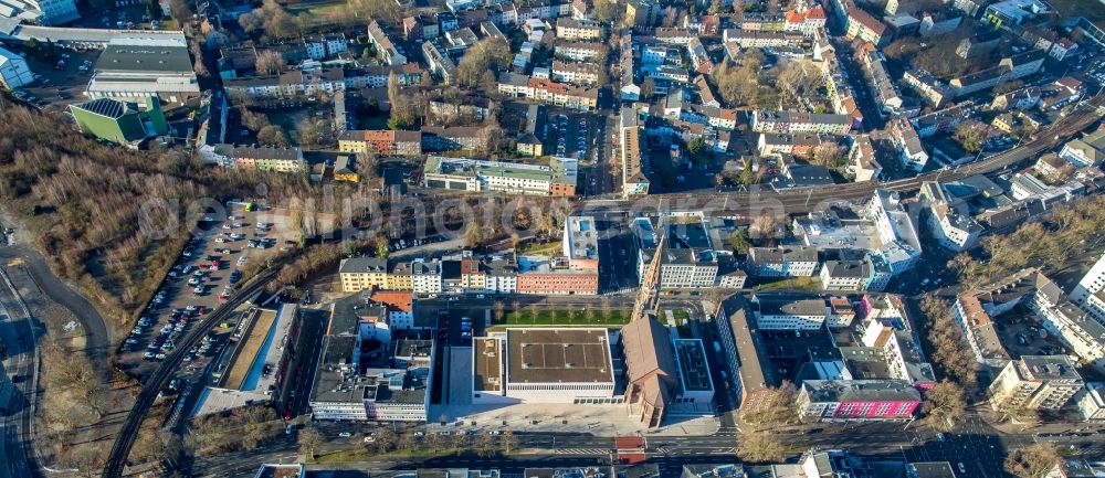 Aerial image Bochum - Music Center of the Bochum Symphony Foundation at the former St.-Marien-Kirche at the Humboldtstrasse in Bochum in North Rhine-Westphalia