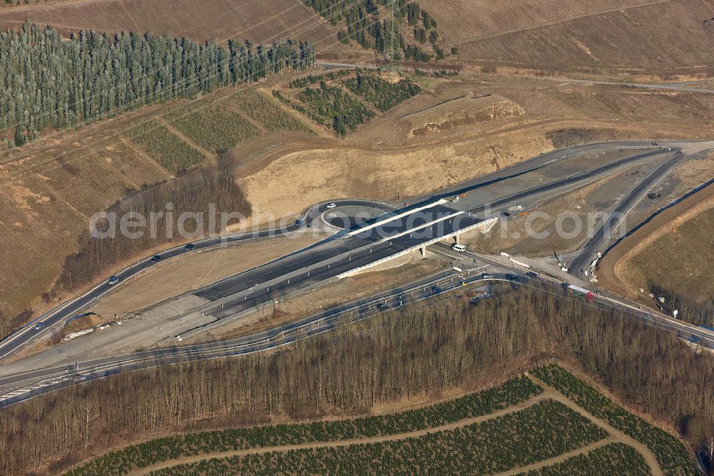 Aerial photograph Bestwig - Look at the interchange Bestwig of the motor way A 64