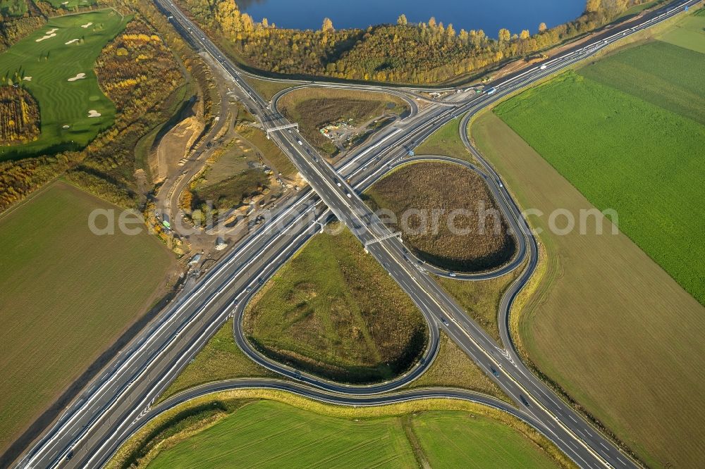 Aerial photograph Duisburg - Junction of the Highway A59 and the main road B288 in Duisburg in the Ruhr area in North Rhine-Westphalia