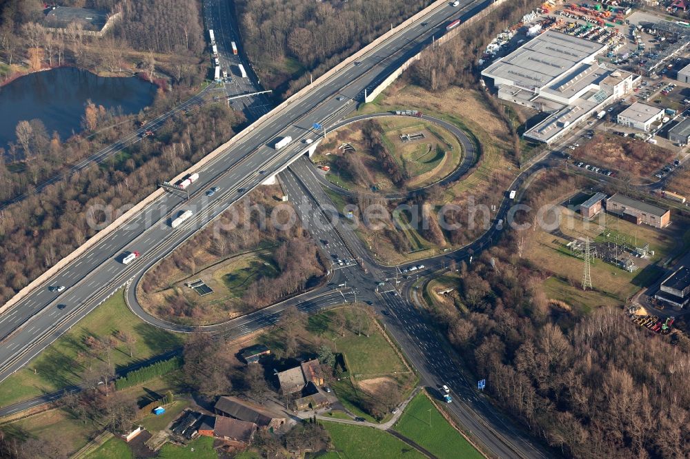 Gladbeck from above - View of the junction Essen/Gladbeck in Gladbeck in the state North Rhine-Westphalia