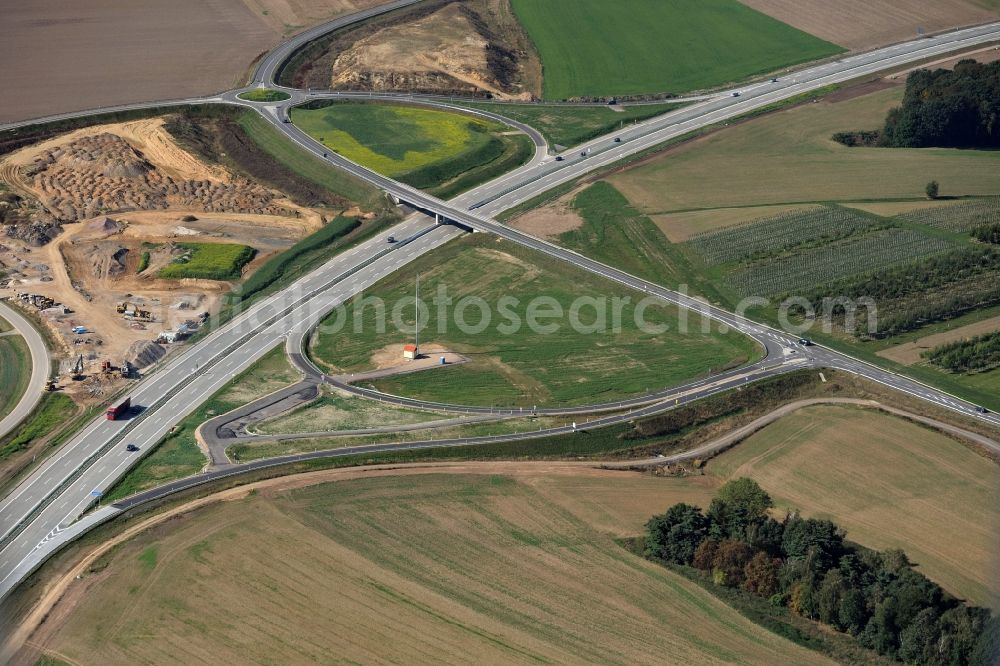 Aerial image Gräfenhain - Junction resp. exit Geithain of the motorway A 72 in Saxonia