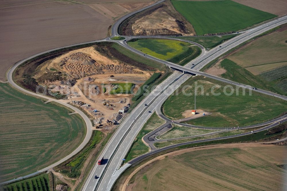 Aerial photograph Gräfenhain - Junction resp. exit Geithain of the motorway A 72 in Saxonia