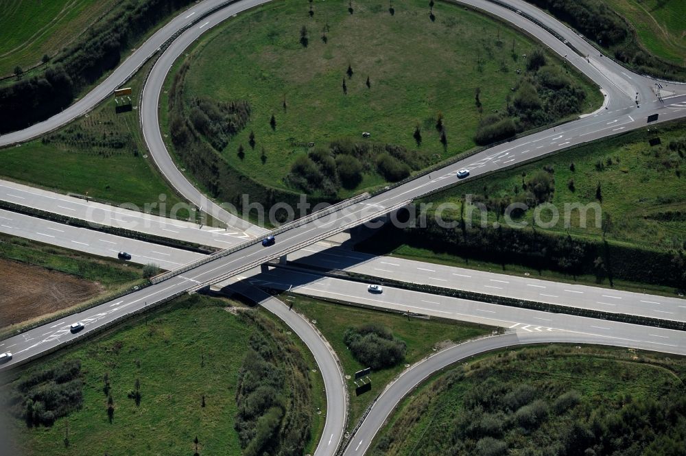 Aerial image Röhrsdorf - Junction resp. exit Roehrsdorf of the motorway A 72 in Saxonia