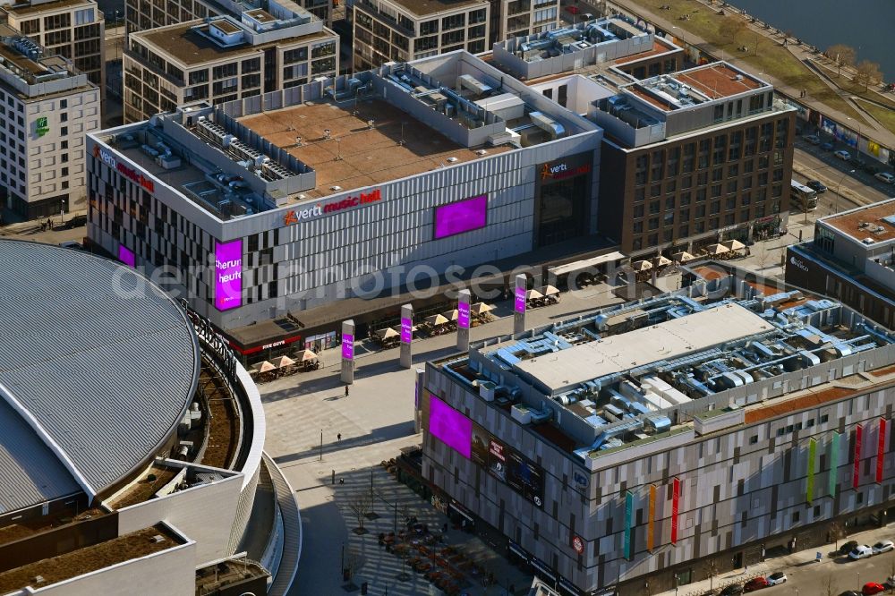 Aerial photograph Berlin - Building on Anschutz- Areal along of Muehlenstrasse in the district Friedrichshain in Berlin, Germany