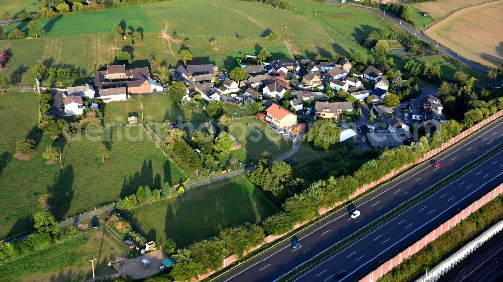 Aerial image Königswinter - View of the village of Bellinghausen in Koenigswinter in the state North Rhine-Westphalia, Germany