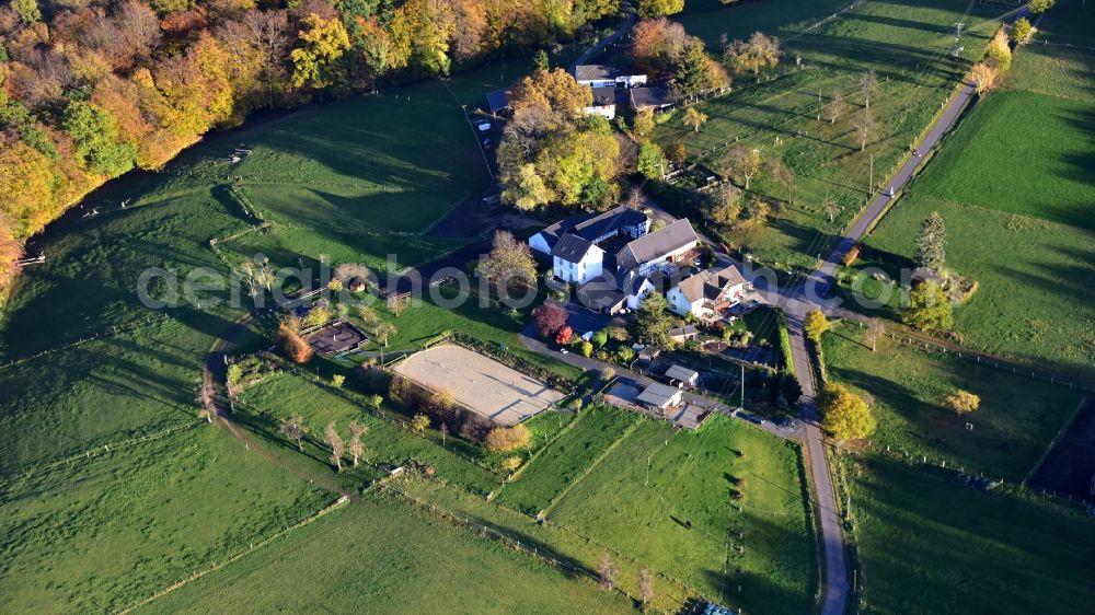 Aerial photograph Hennef (Sieg) - View of the village Busch in Hennef (Sieg) in the state North Rhine-Westphalia, Germany