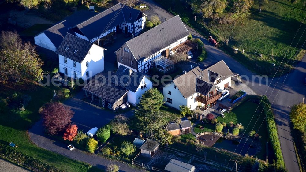 Hennef (Sieg) from the bird's eye view: View of the village Busch in Hennef (Sieg) in the state North Rhine-Westphalia, Germany