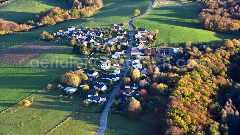 Buchholz from above - View of the village of Hammelshahn in Buchholz in the state Rhineland-Palatinate, Germany