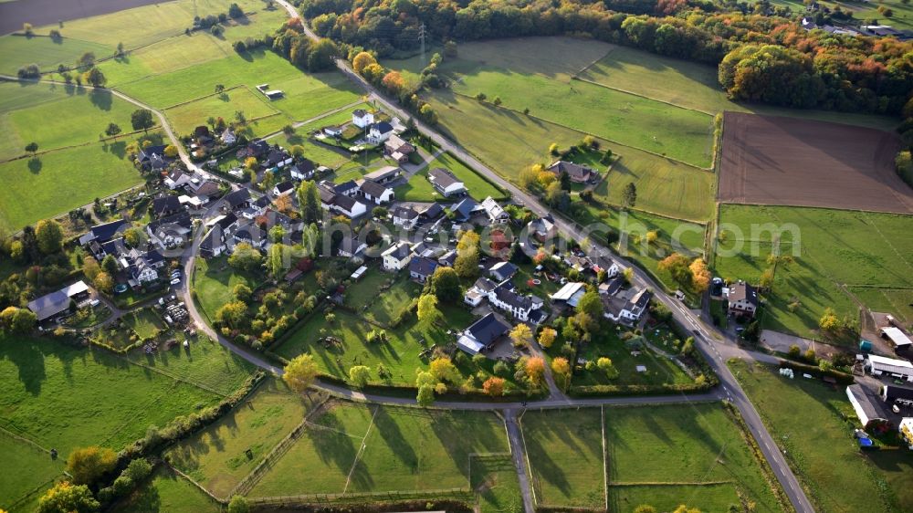 Aerial image Hennef (Sieg) - View of the village of Wellesberg in Hennef (Sieg) in the state North Rhine-Westphalia, Germany