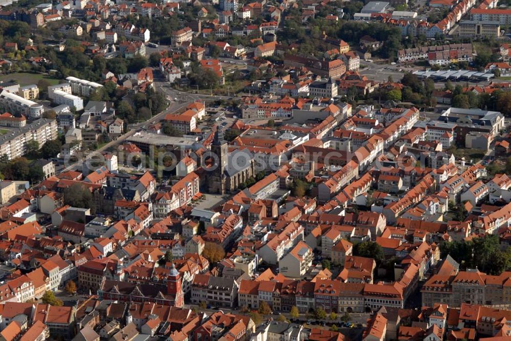 Gotha from above - Blick auf die Stadt Gotha mit dem Neumarkt und der Kirche St. Margarethen.