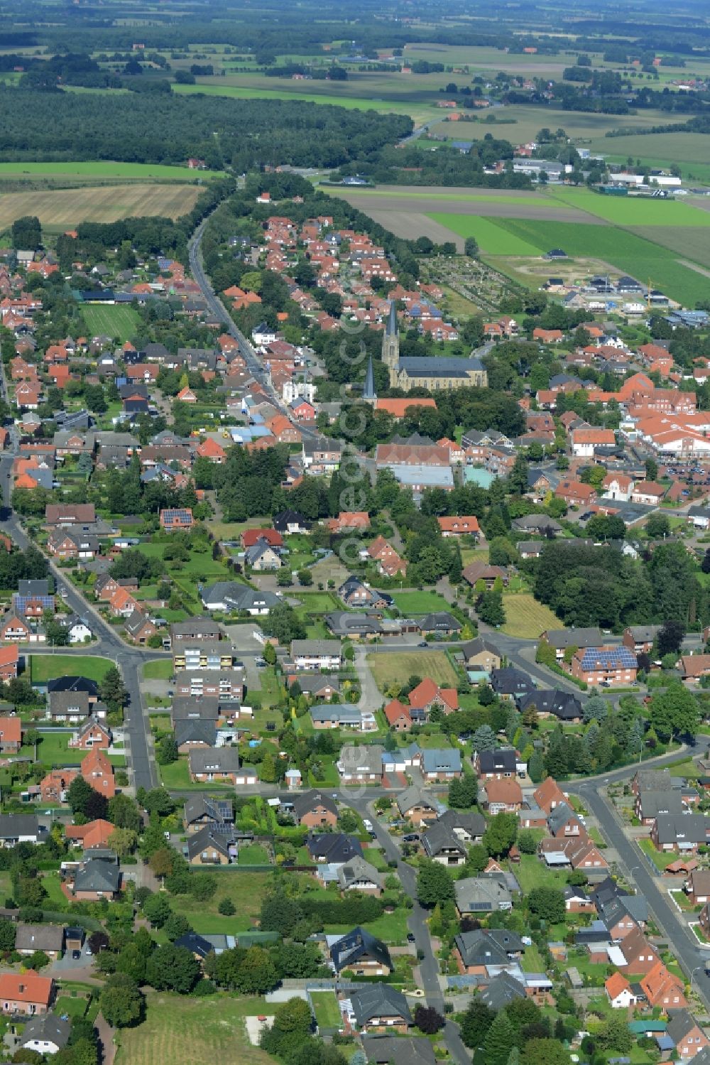 Freren from above - View on the small town Freren in the state Lower Saxony