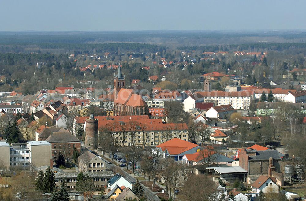 Müncheberg from above - Blick über das Stadtzentrum von Müncheberg. View over the city center of Muencheberg.