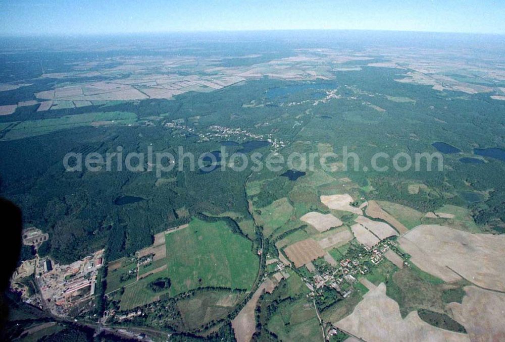 Buckow / Märkische Schweiz from the bird's eye view: Ansicht der Märkischen Schweiz um Buckow / Brandenburg aus 5000 ft Höhe aus einer C172 25.09.1997