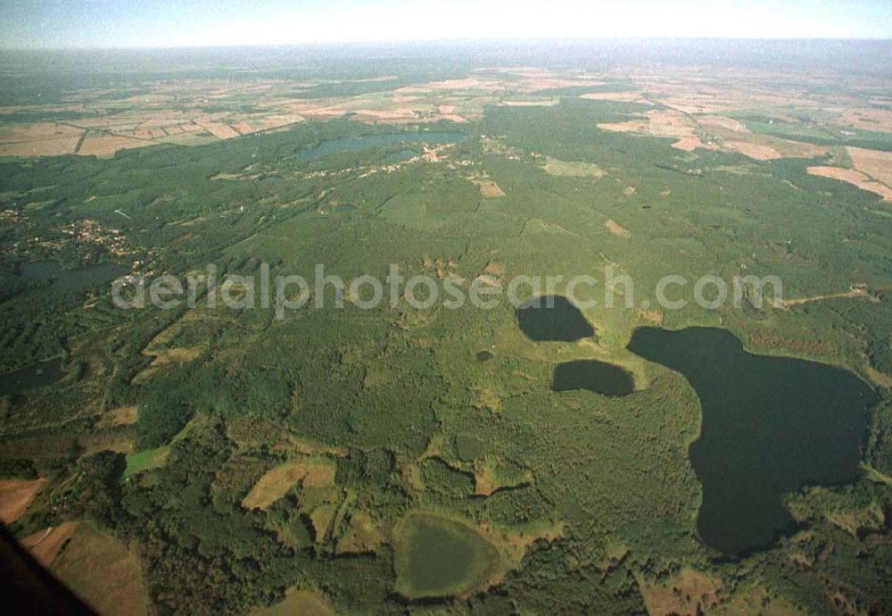 Buckow / Märkische Schweiz from above - Ansicht der Märkischen Schweiz um Buckow / Brandenburg aus 5000 ft Höhe aus einer C172 25.09.1997