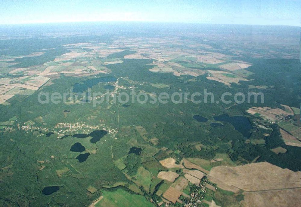 Buckow / Märkische Schweiz from the bird's eye view: Ansicht der Märkischen Schweiz um Buckow / Brandenburg aus 5000 ft Höhe aus einer C172 25.09.1997