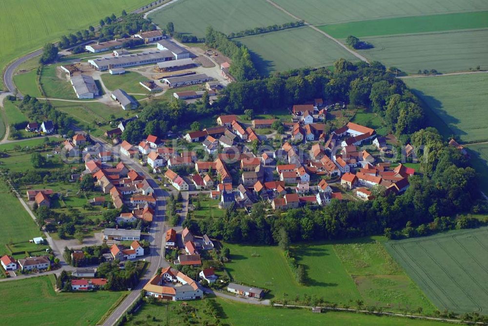 Aerial photograph Neckeroda - Blick auf den Ortsteil Neckeroda. Neckeroda ist ein Ortsteil von Blankenhain.