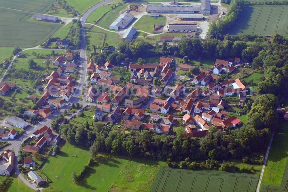 Aerial image Neckeroda - Blick auf den Ortsteil Neckeroda. Neckeroda ist ein Ortsteil von Blankenhain.