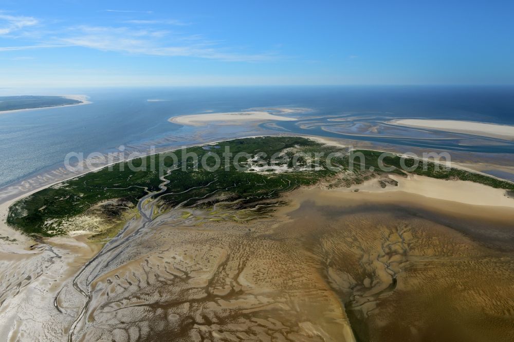 Juist from the bird's eye view: View of the uninhabited North Sea island of Memmert within the Wadden Sea in the State Lower Saxony