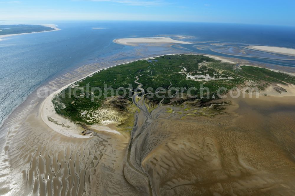 Aerial image Juist - View of the uninhabited North Sea island of Memmert within the Wadden Sea in the State Lower Saxony