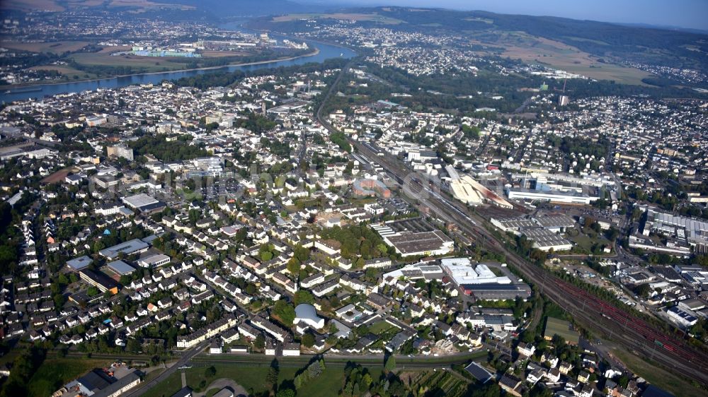 Neuwied from the bird's eye view: View of the city Neuwied in the state Rhineland-Palatinate, Germany