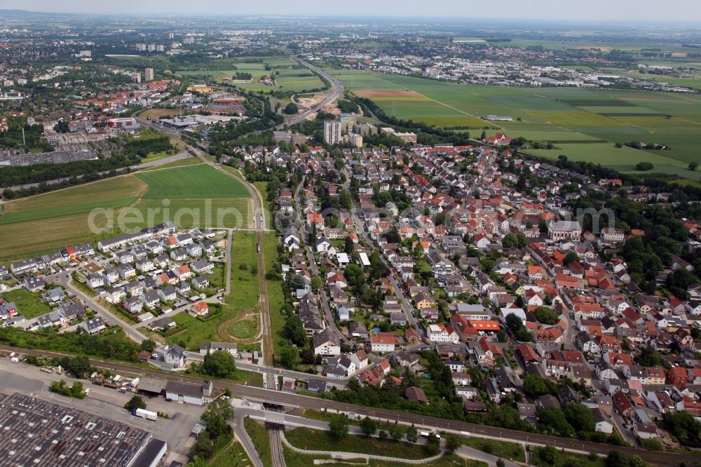 Aerial image Mainz - District Marienborn in the city in Mainz in the state Rhineland-Palatinate, Germany