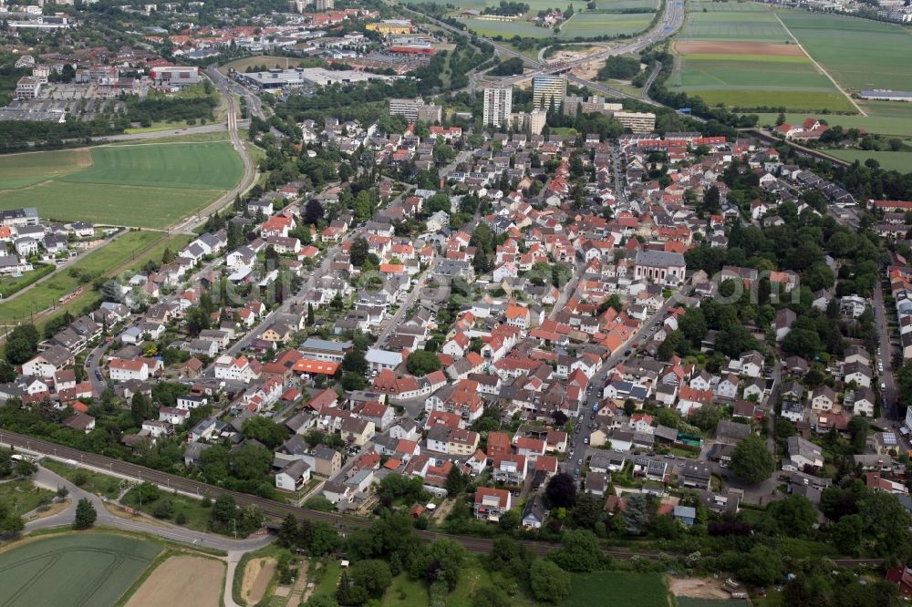 Mainz from above - District Marienborn in the city in Mainz in the state Rhineland-Palatinate, Germany