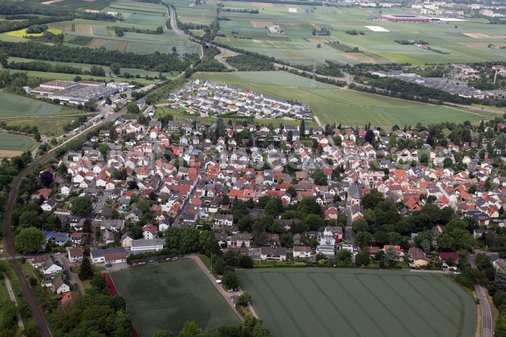 Mainz from the bird's eye view: District Marienborn in the city in Mainz in the state Rhineland-Palatinate, Germany