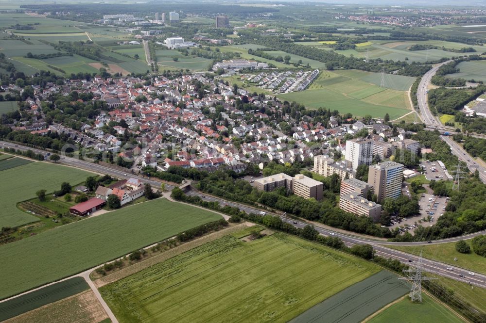 Aerial image Mainz - District Marienborn in the city in Mainz in the state Rhineland-Palatinate, Germany