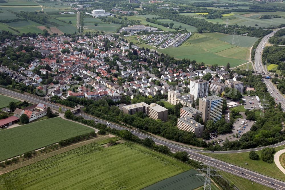 Aerial photograph Mainz - District Marienborn in the city in Mainz in the state Rhineland-Palatinate, Germany