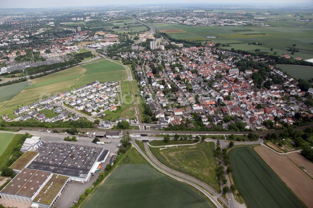 Mainz from the bird's eye view: District Marienborn in the city in Mainz in the state Rhineland-Palatinate, Germany