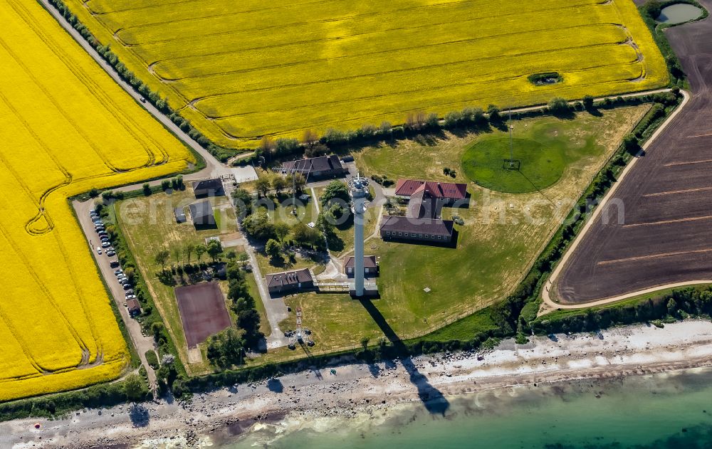 Aerial image Fehmarn - Antennas and transmitters of the radar station on the Staberhuk military base in Fehmarn in the state Schleswig-Holstein, Germany