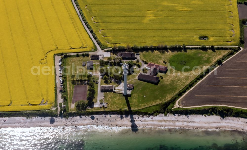 Aerial photograph Fehmarn - Antennas and transmitters of the radar station on the Staberhuk military base in Fehmarn in the state Schleswig-Holstein, Germany