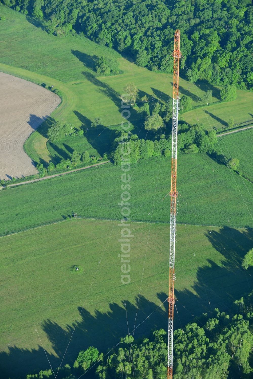 Aerial image Zehlendorf, Oranienburg - Antenna and transmission tower radio mast near Zehlendorf, Oranienburg in the state Brandenburg