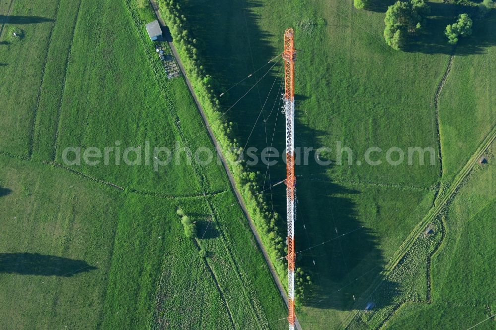 Aerial image Zehlendorf, Oranienburg - Antenna and transmission tower radio mast near Zehlendorf, Oranienburg in the state Brandenburg