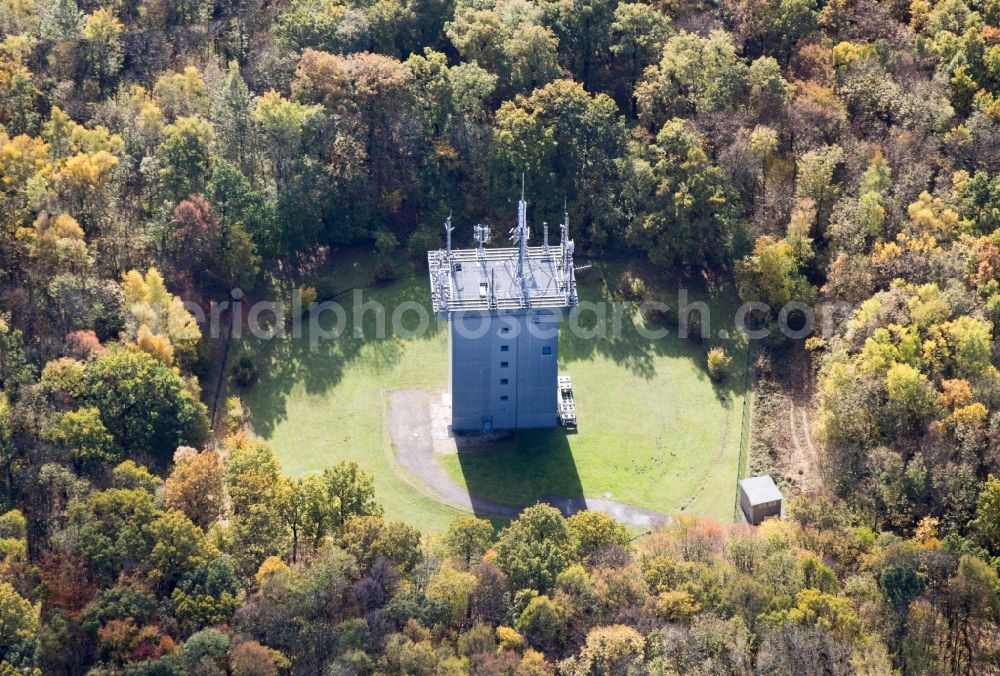 Aerial photograph Weimar - Antenna and transmission tower radio mast Ettersberg in Weimar in the state Thuringia